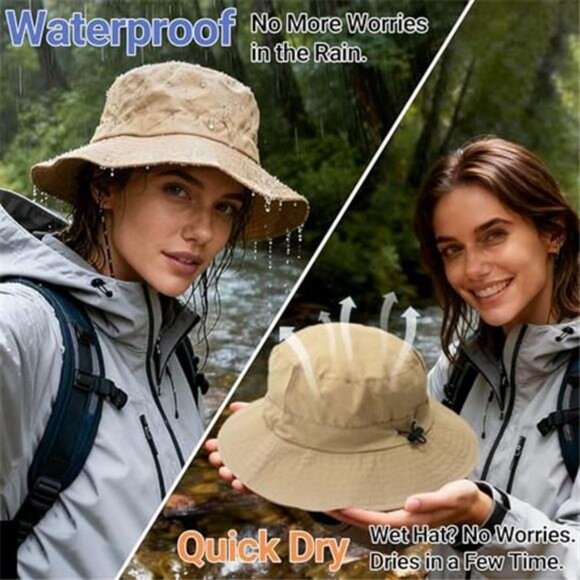 Women\'s Waterproof Quick Dry Bucket Hats Packable Foldable Rain Hats main image 6